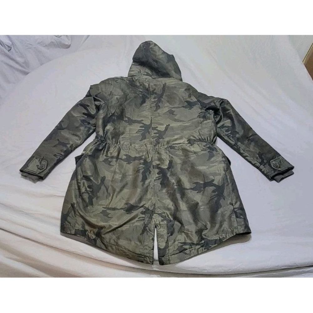 Abercrombie & Fitch Olive Camo Parka Jacket Coat Women XS Water Resistant - Picture 11 of 12